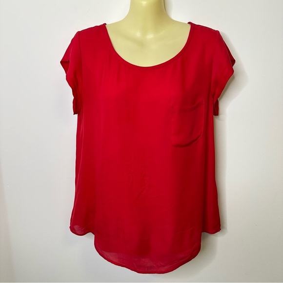 Joie Red Silk Relaxed Blouse size S - Picture 1 of 7